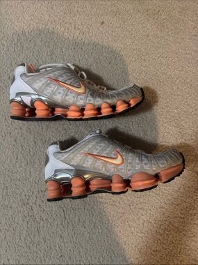 Women’s Nike Shox TL Silver & Peach Running Sneakers